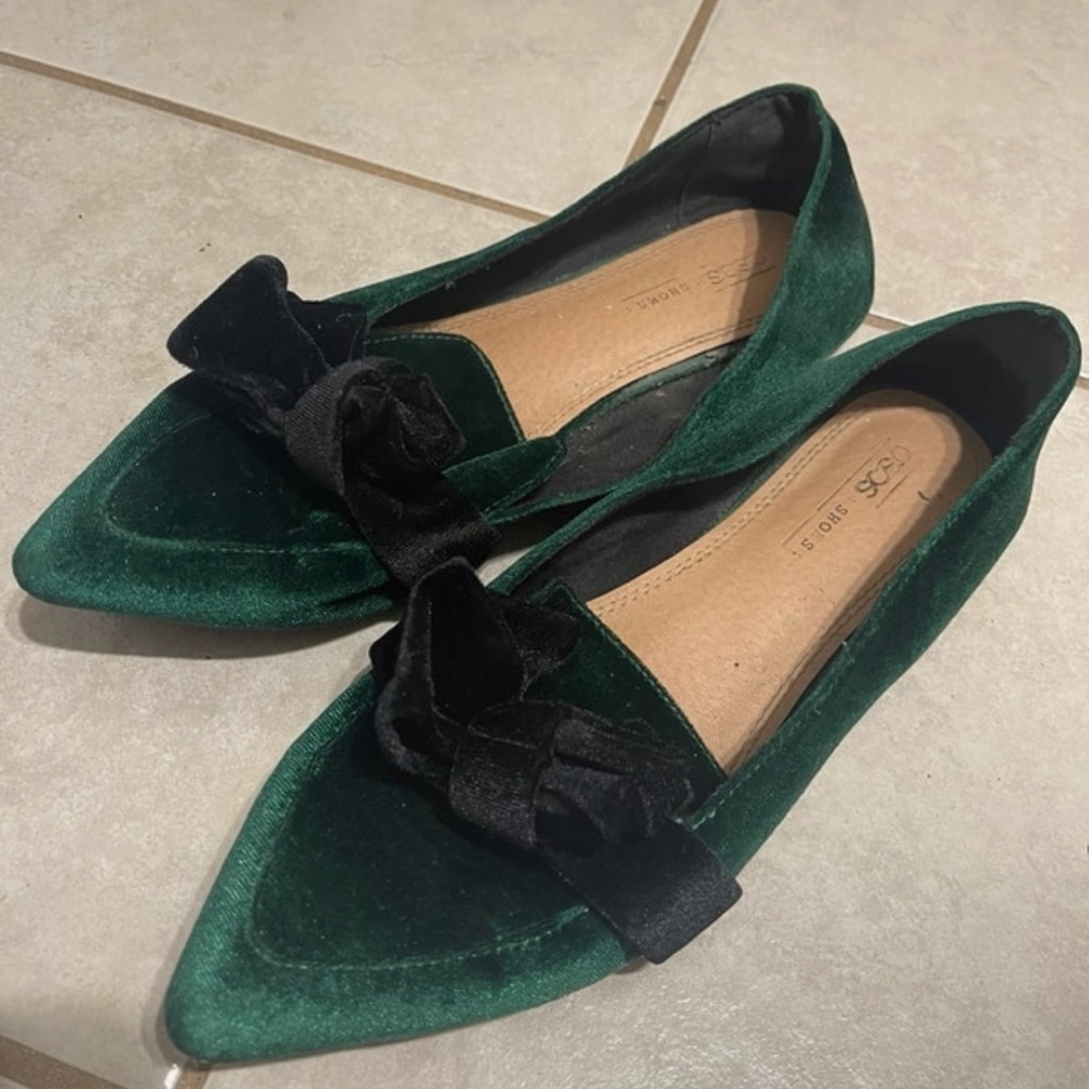 ASOS emerald green flats